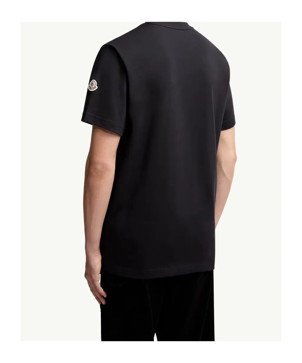 Embroidered Tricolor Logo Cotton T-Shirt