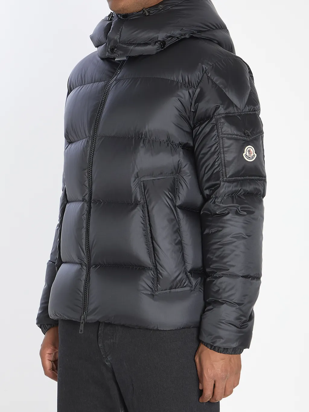 Moncler Logo Patch Hooded Puffer Jacket