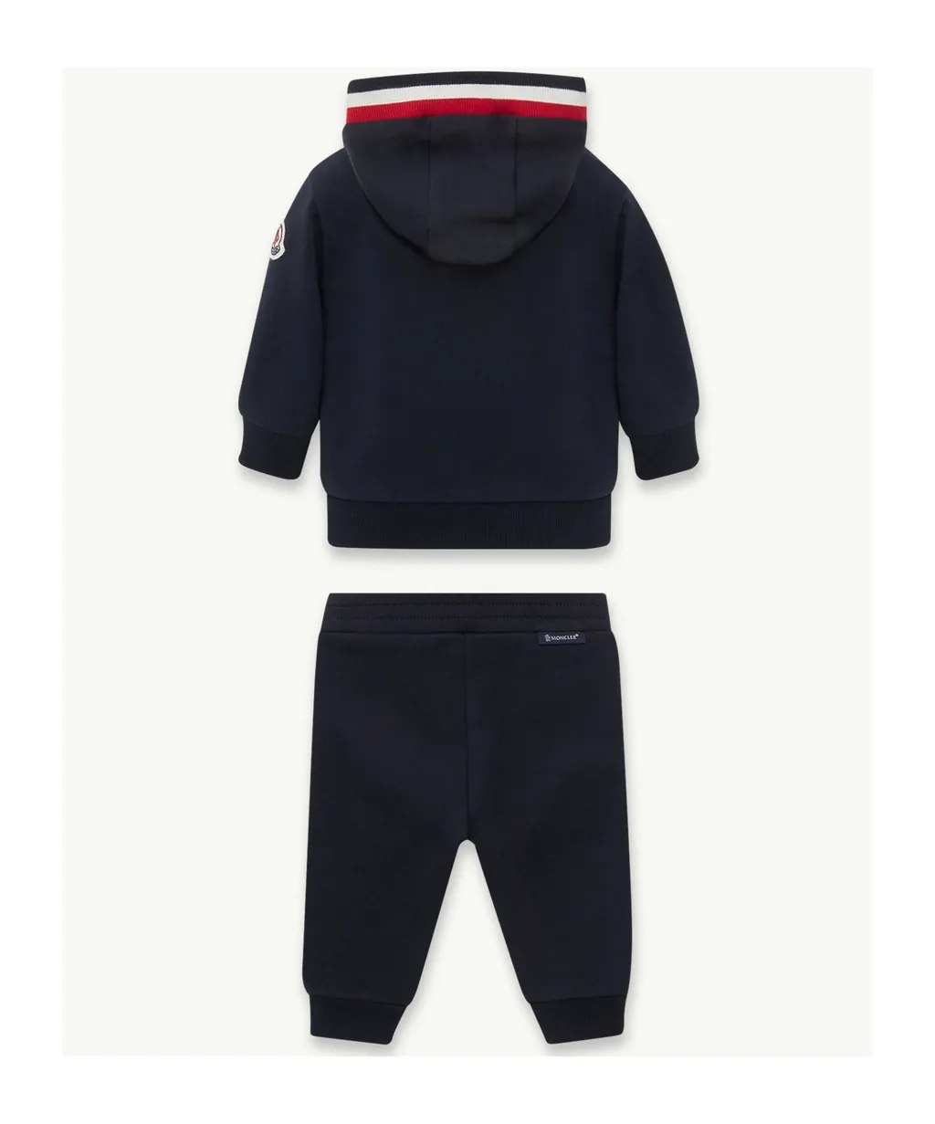 Tricolor-Trimmed Cotton Sweatsuit Set