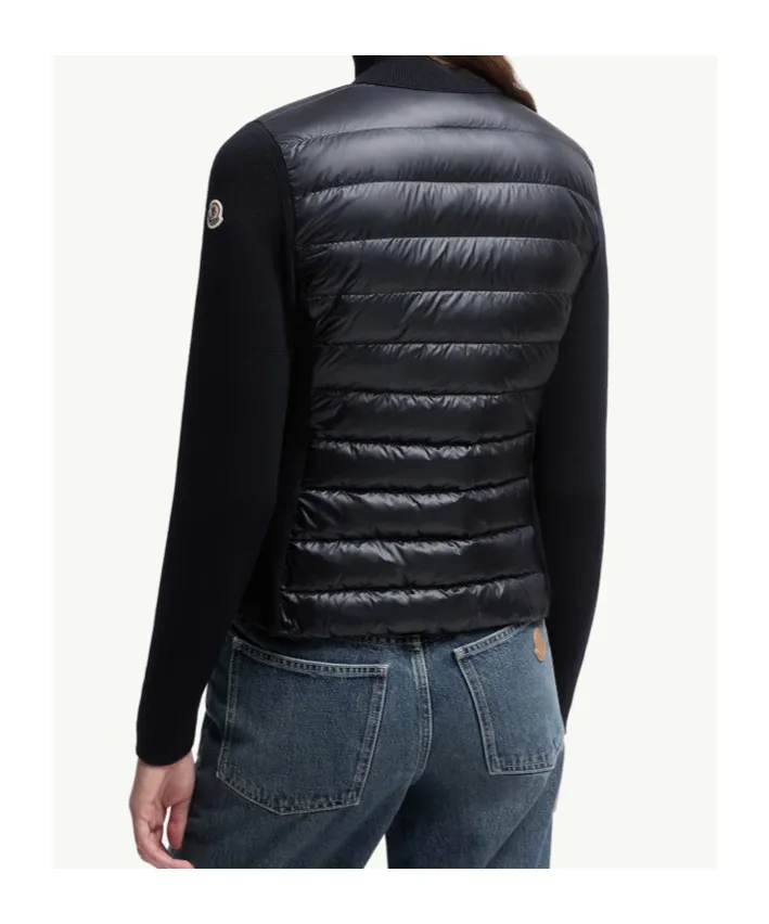 Padded Wool Zip-Up Cardigan