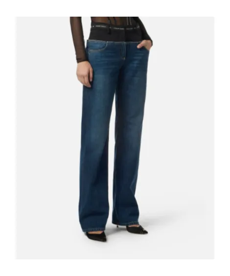 Waistband-Detail Jeans