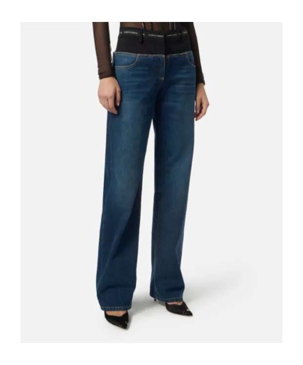 Waistband-Detail Jeans