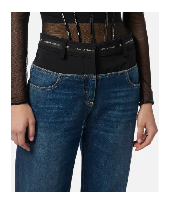 Waistband-Detail Jeans