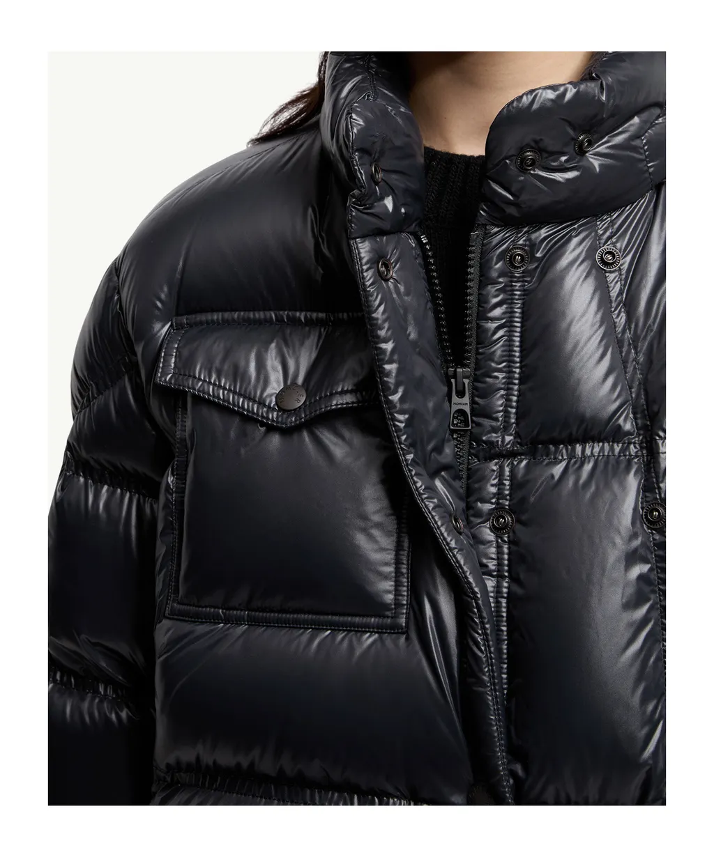 Moncler Erea Square-Quilted Hooded Short Down Jacket