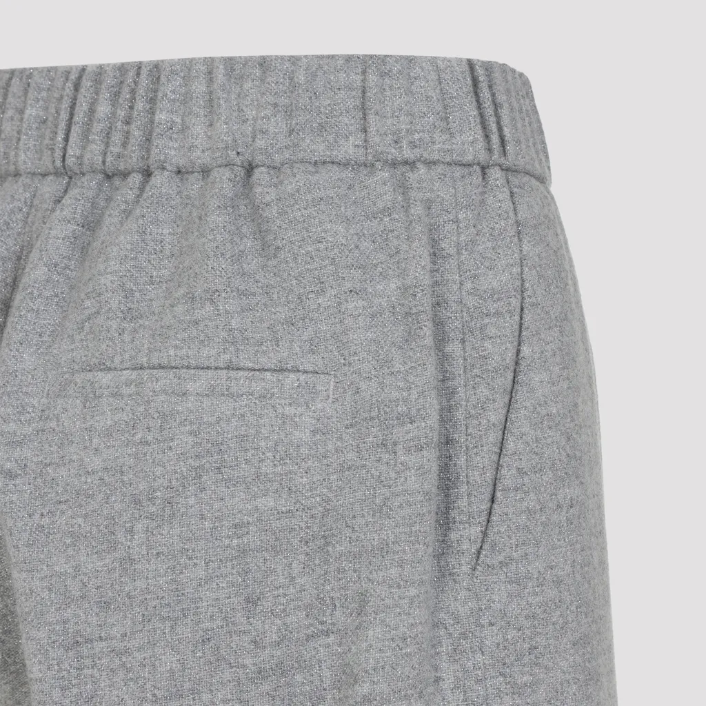 Elastic-Waist Wool Trousers