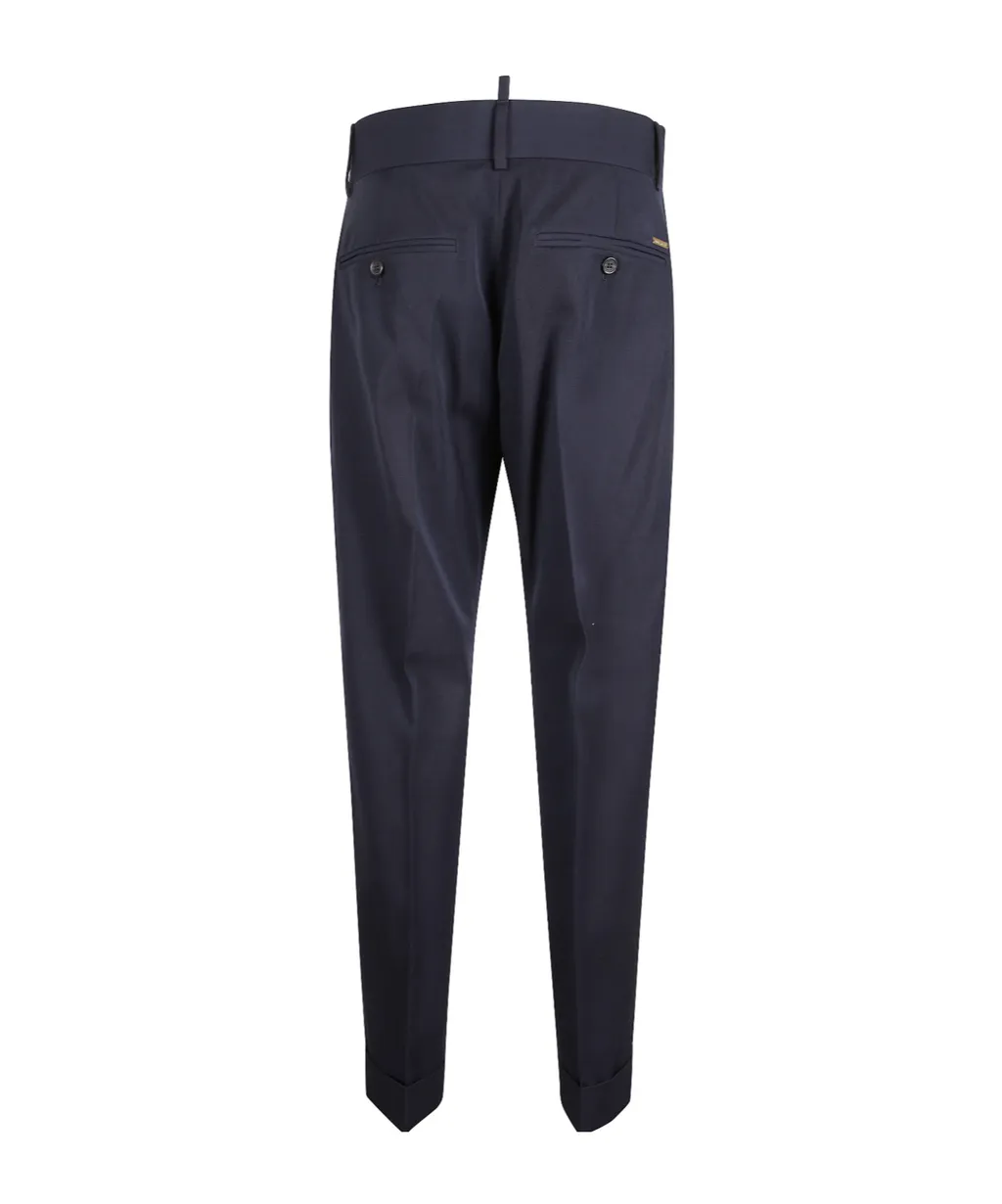 Dsquared2 Logo Plaque Turn Up Pants
