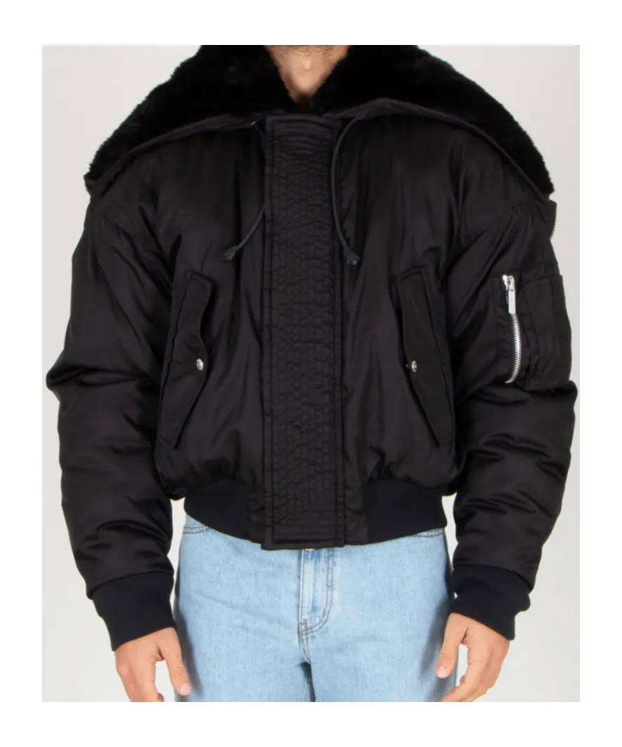 Pilot-Style Hooded Cotton Jacket