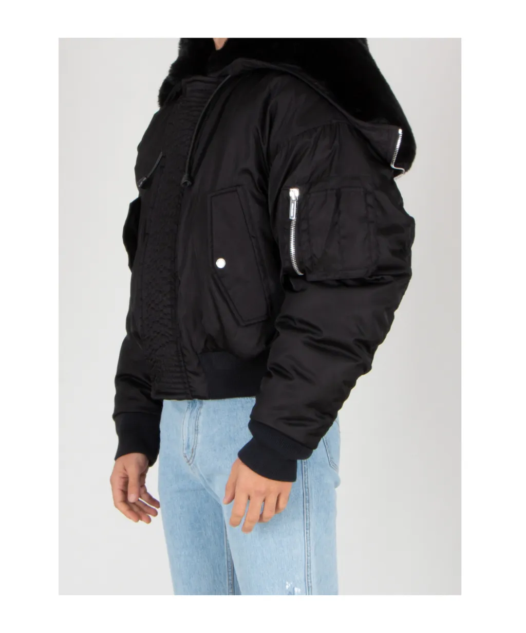 Pilot-Style Hooded Cotton Jacket