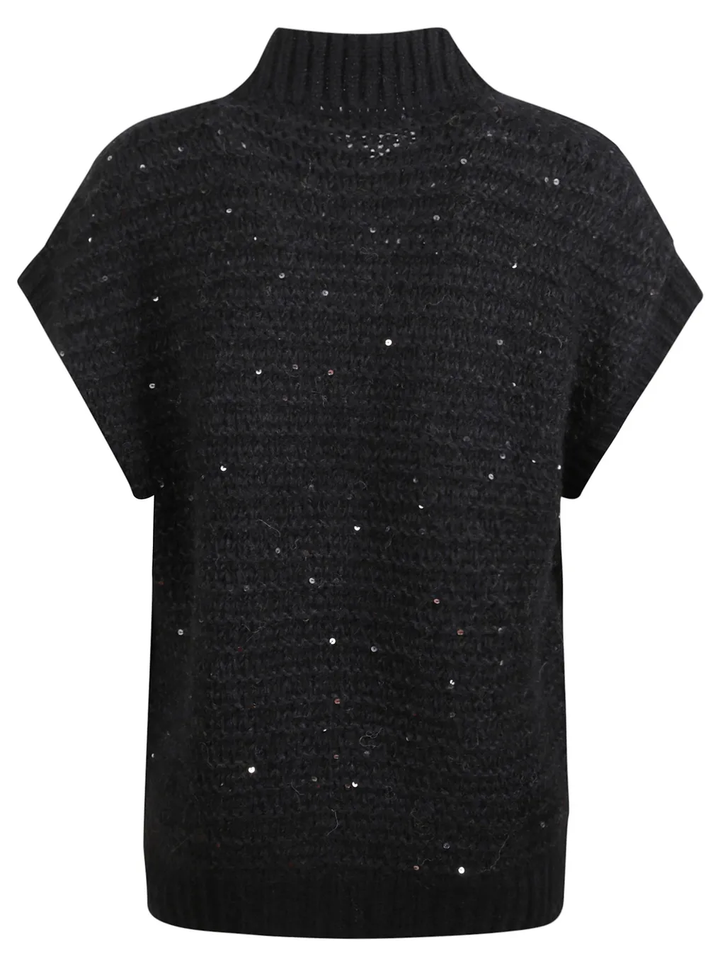 High-Neck Short-Sleeved Sweater