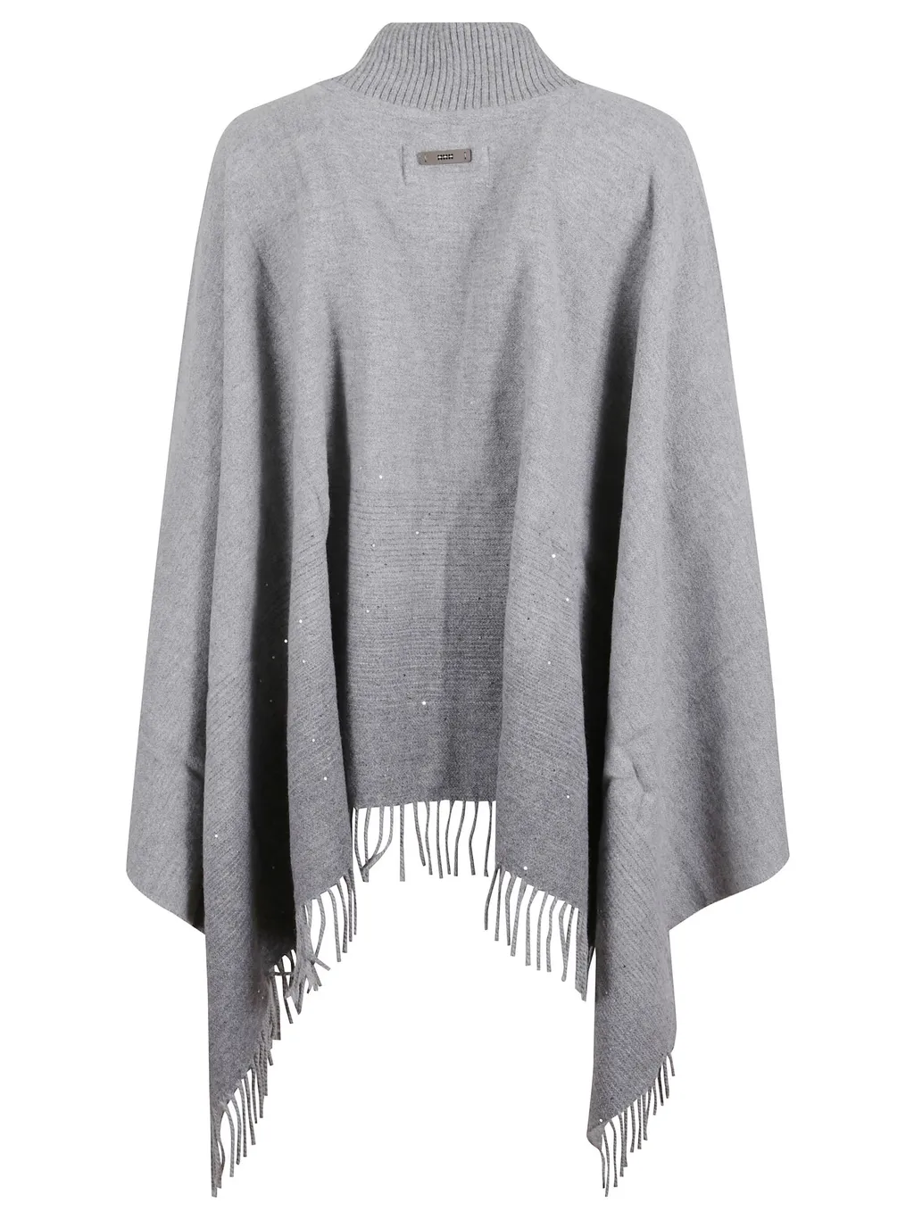 Peserico Sequined Fringed Poncho