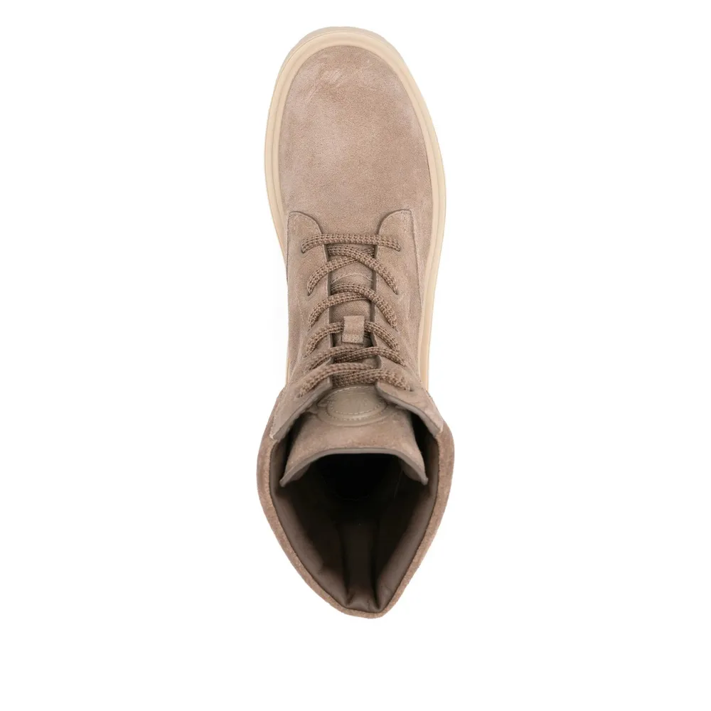 Moncler Logo Patch Lace-Up Boots