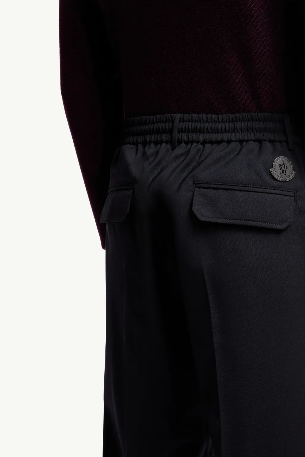 Wool Blend Gabardine Tailored Pants
