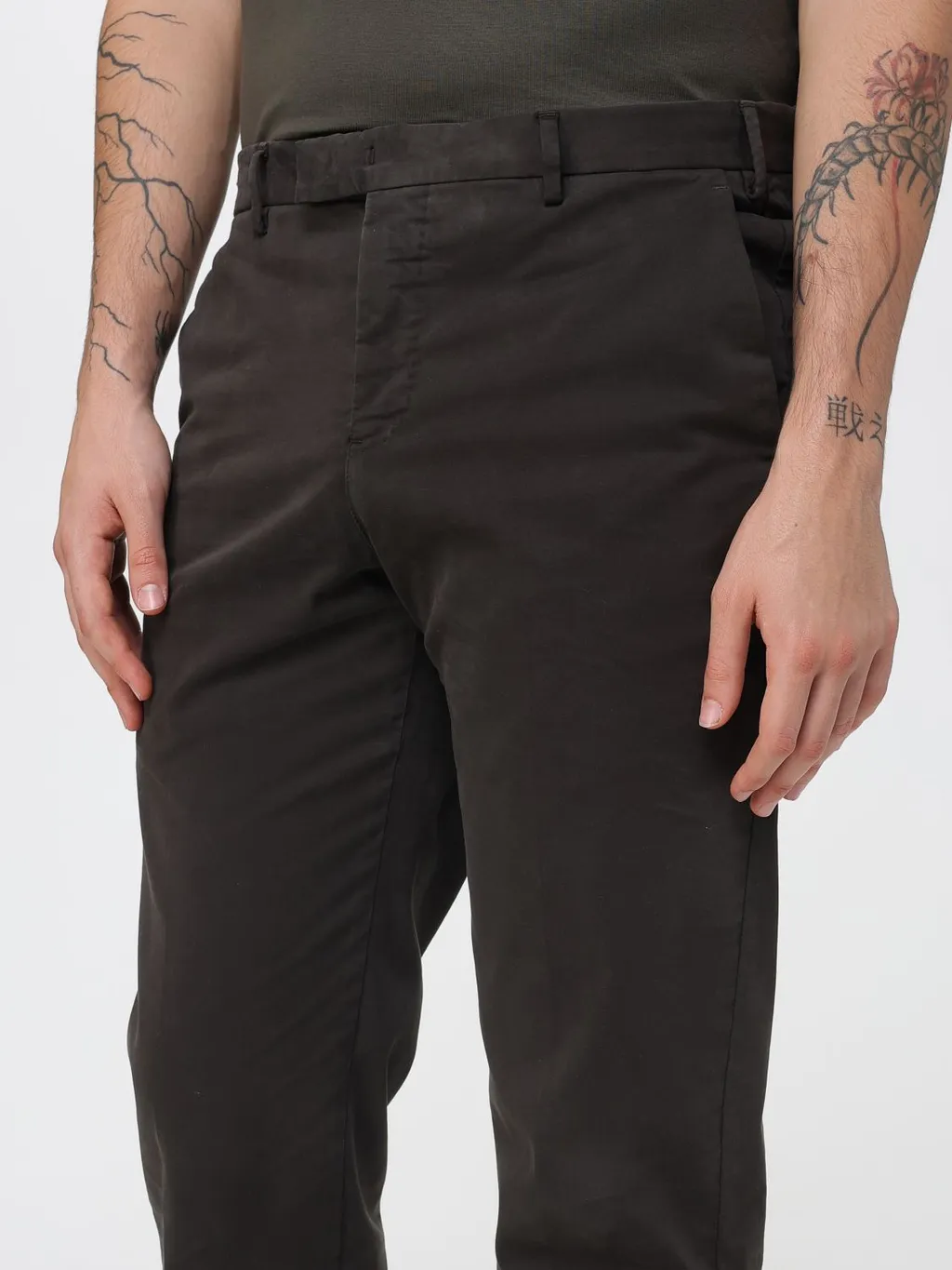 Pt Torino Belted Cotton Pants