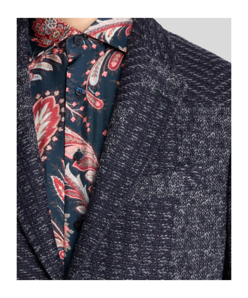 Wool-Blend Patchwork Blazer