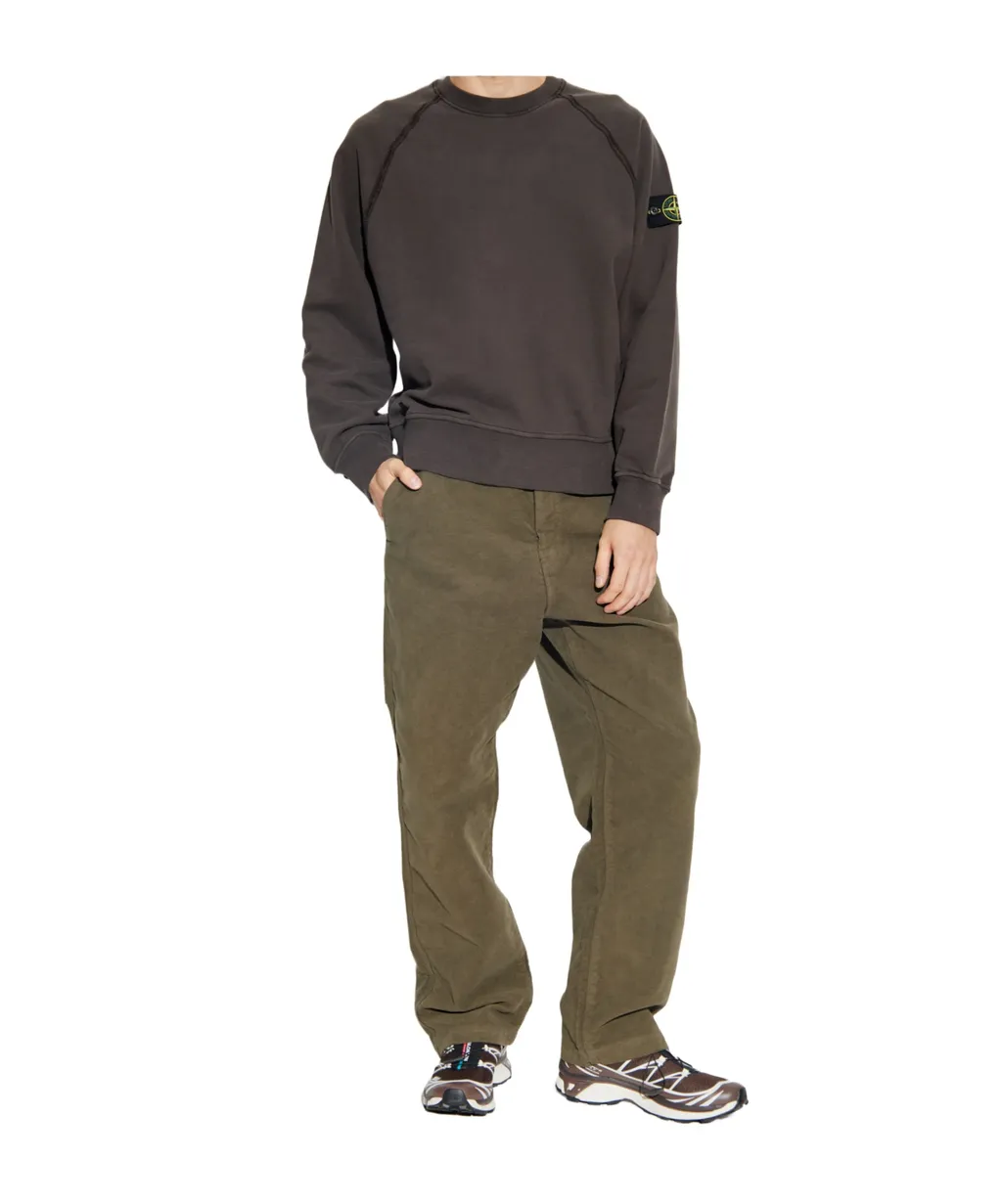 Stone Island Logo Patch Straight-Leg Trousers
