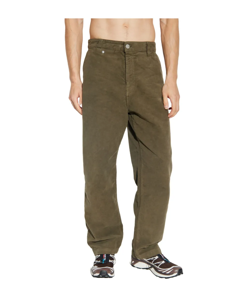 Stone Island Logo Patch Straight-Leg Trousers