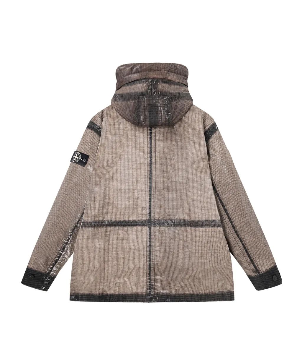 Hooded Parka With Prismatic Effect And Padded Lining
