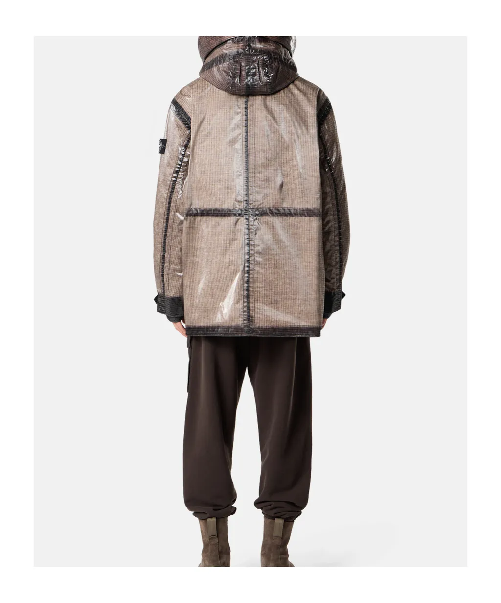 Hooded Parka With Prismatic Effect And Padded Lining