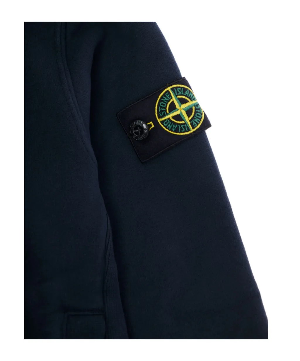 Stone Island Junior Compass Patch Zip Up Hoodie