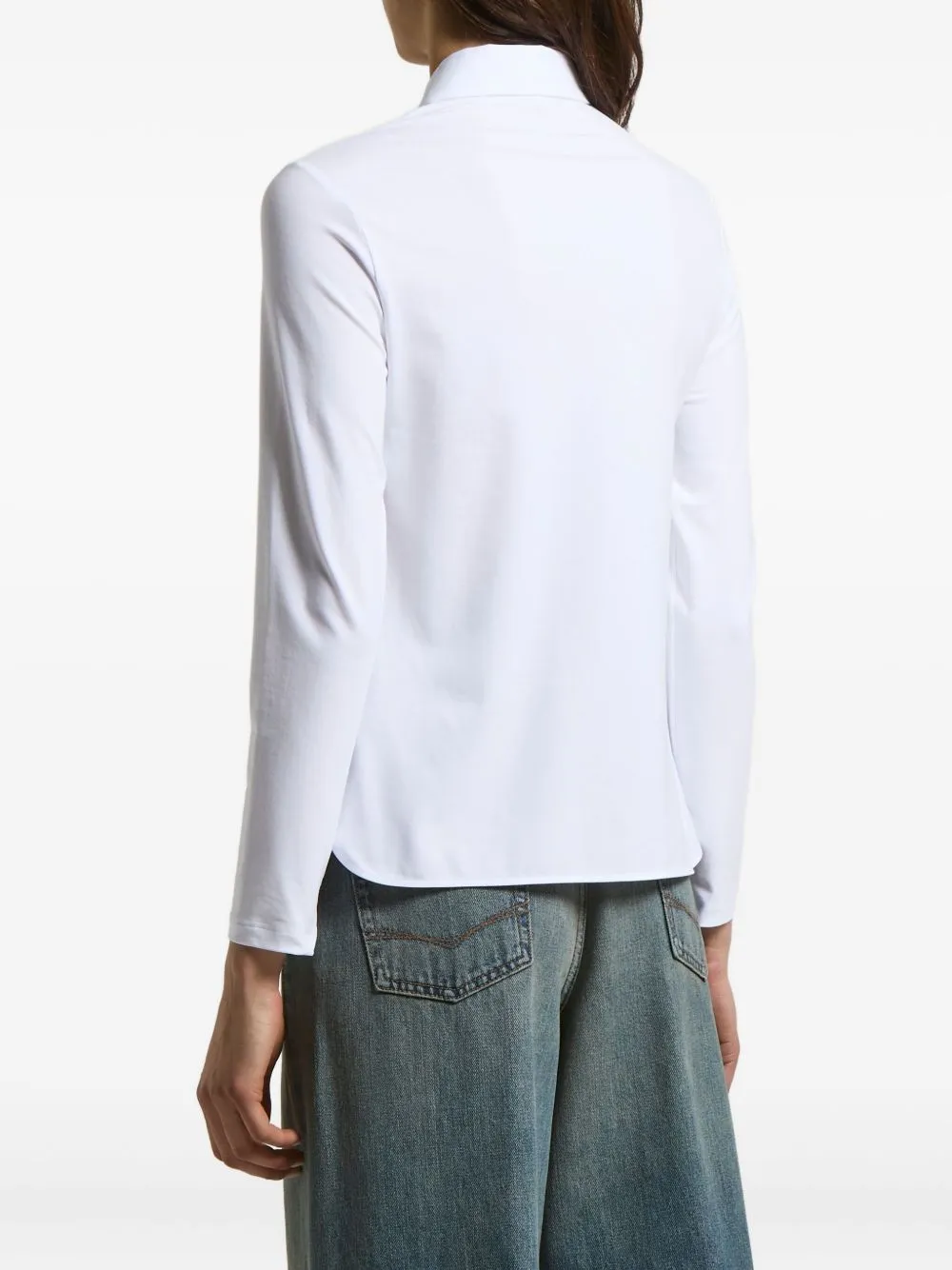 Point-Collar Cotton Shirt