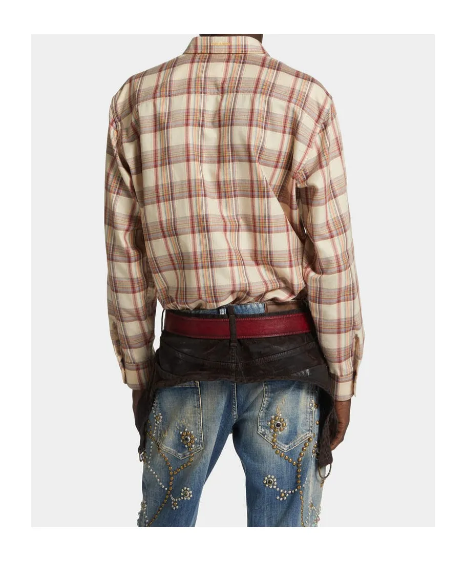 Dsquared2 Checked Curved Hem Shirt