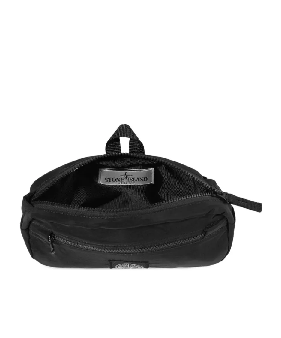 Stone Island Junior Logo Patch Zipped Pouch Bag