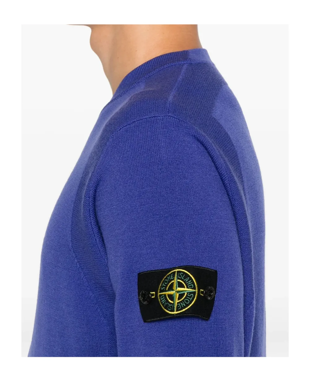 Crew-Neck Logo-Patch Sweater
