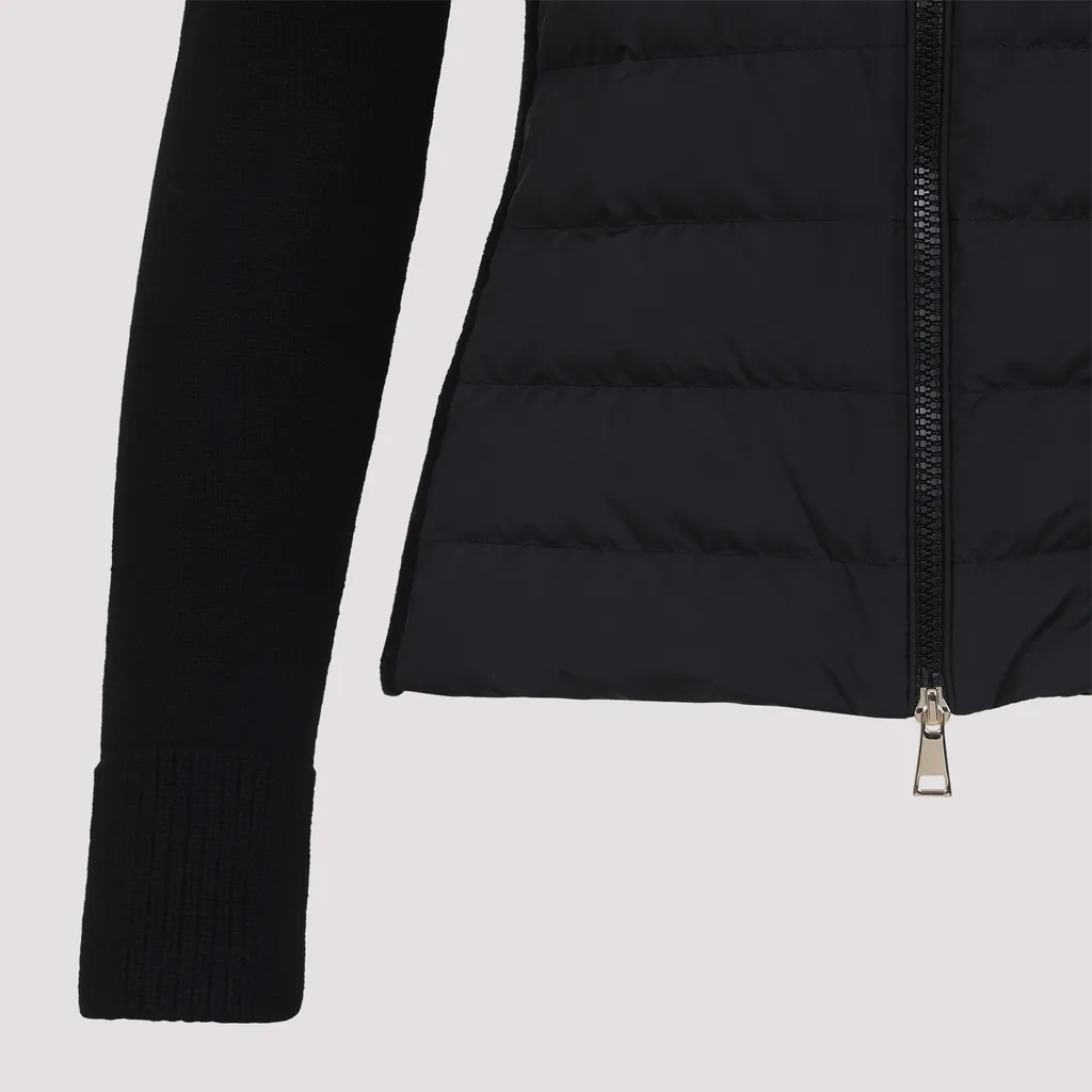 Padded Wool Zip-Up Cardigan
