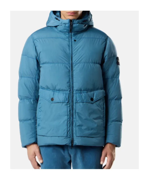 Stone Island Logo Patch Zip-Up Hooded Jacket