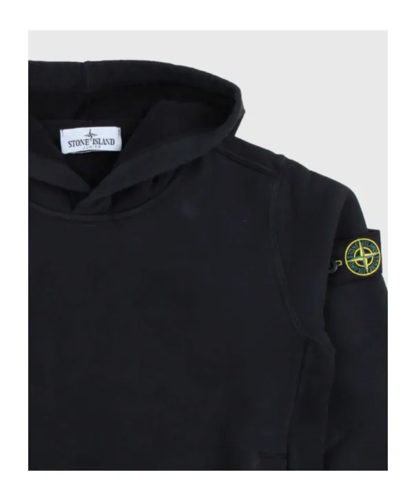 Stone Island Junior Logo Patch Long Sleeved Hoodie