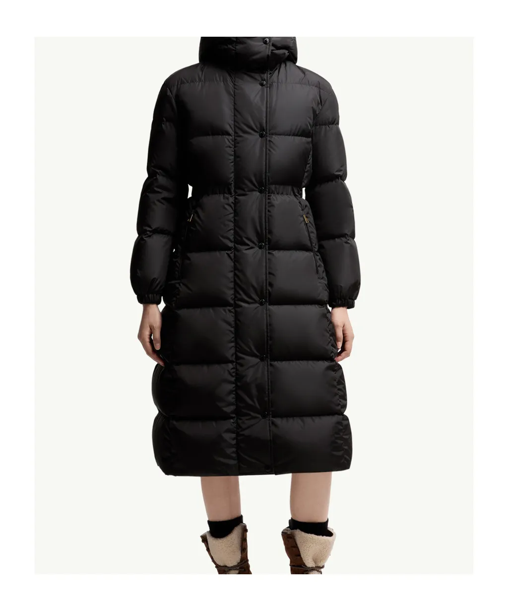 Chamer Wool-Trimmed Hooded Long Down Jacket
