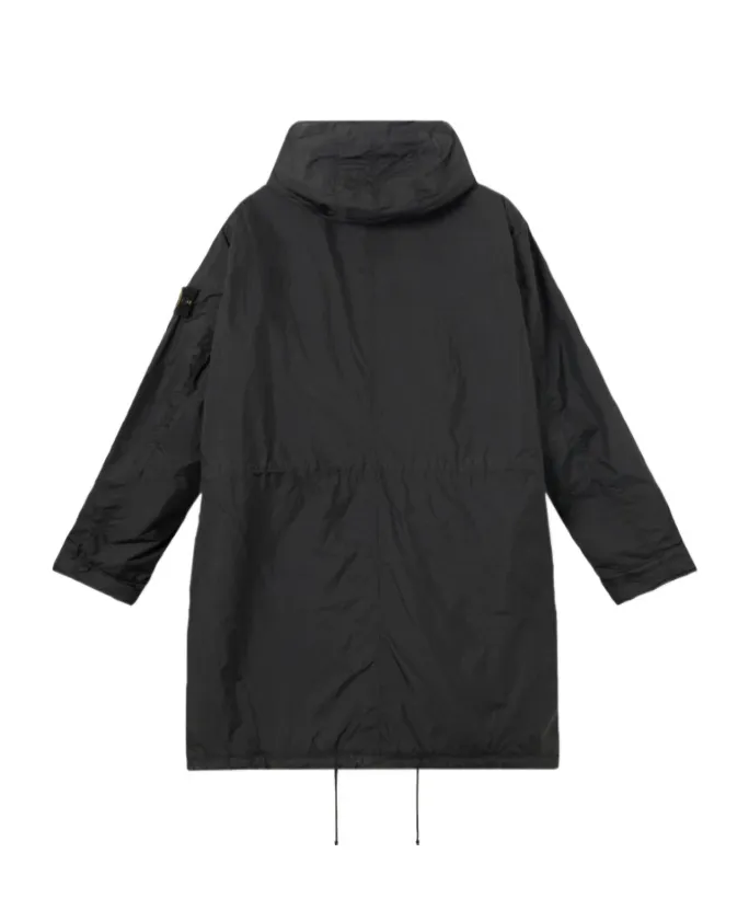Stone Island Logo Patch Hooded Drawstring Coat