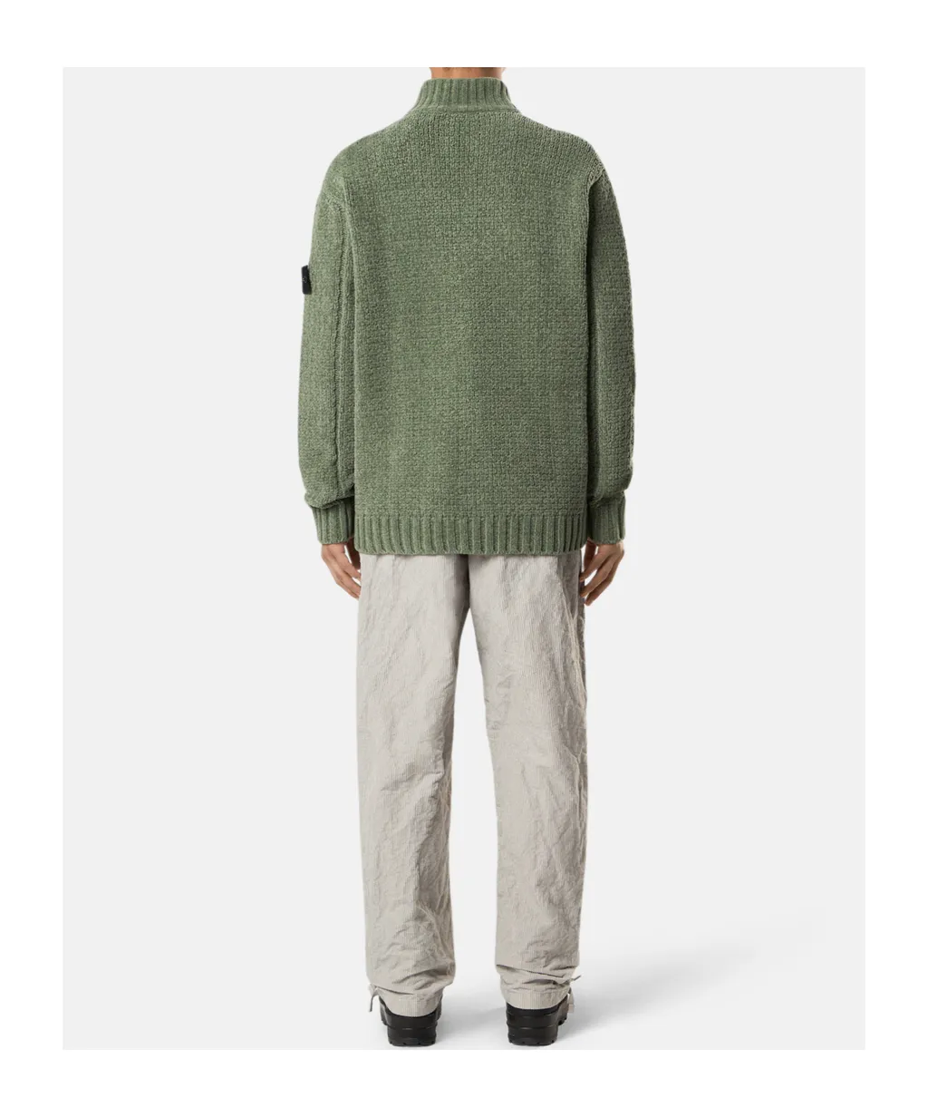 Stone Island Logo Patch Zip-Up Jumper