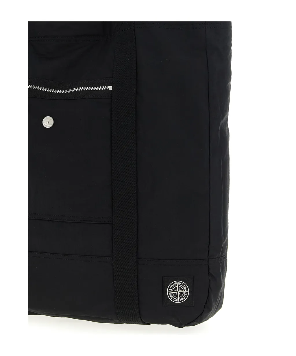 Stone Island Logo Patch Shopping Bag