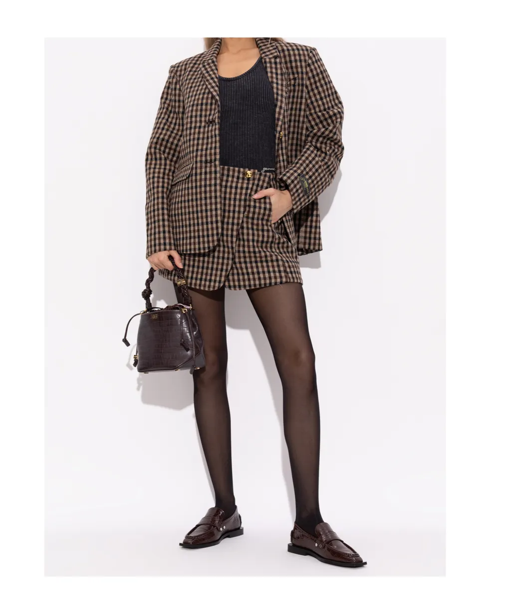 Studded Loafers In Brown Croco