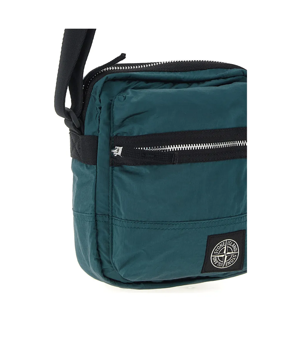 Stone Island Logo Patch Zipped Messenger Bag