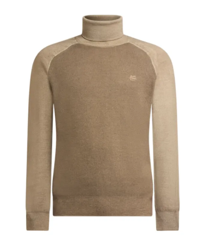 Wool Turtleneck With Pegaso Logo