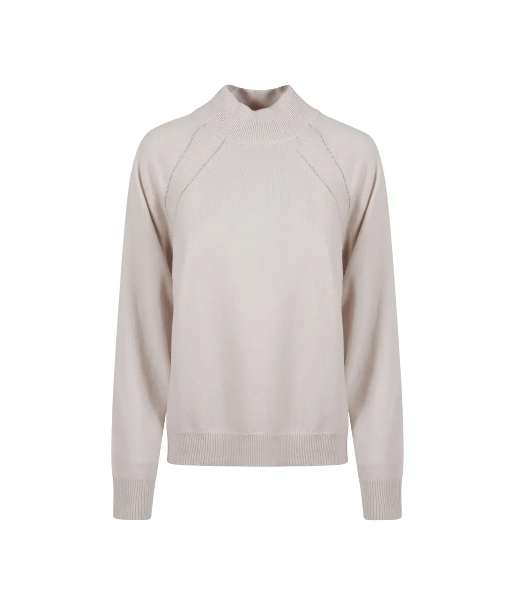 Peserico Bead-Detailed Turtleneck Jumper