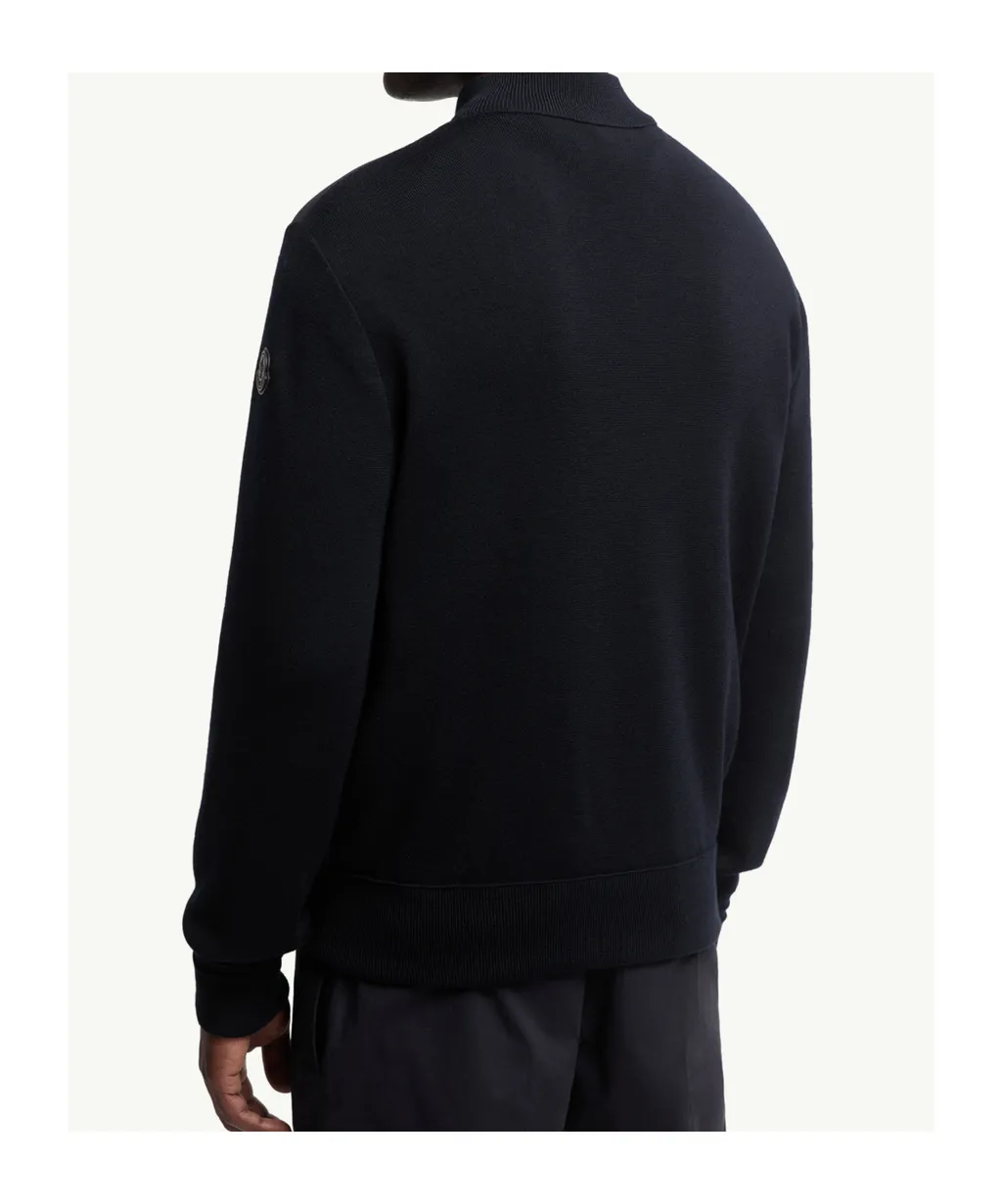 Padded Wool Zip-Up Cardigan