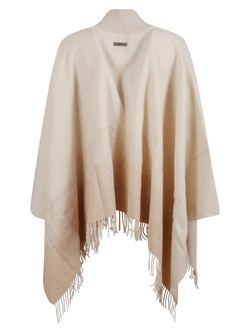 Peserico Sequined Fringed Poncho