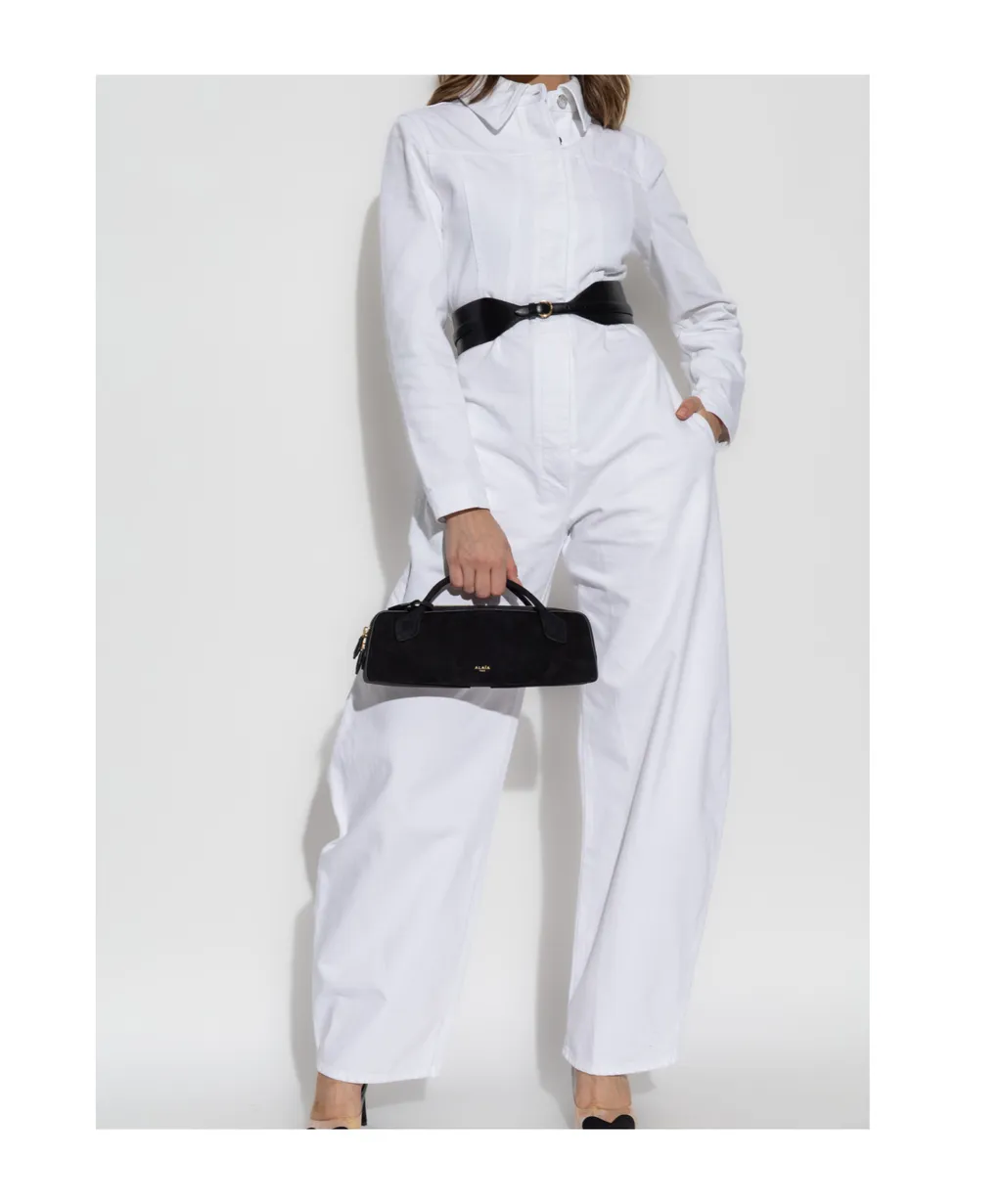 Alaa Round Denim Jumpsuit