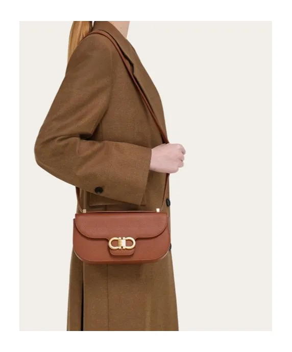 Double Gancini Mini Crossbody Bag