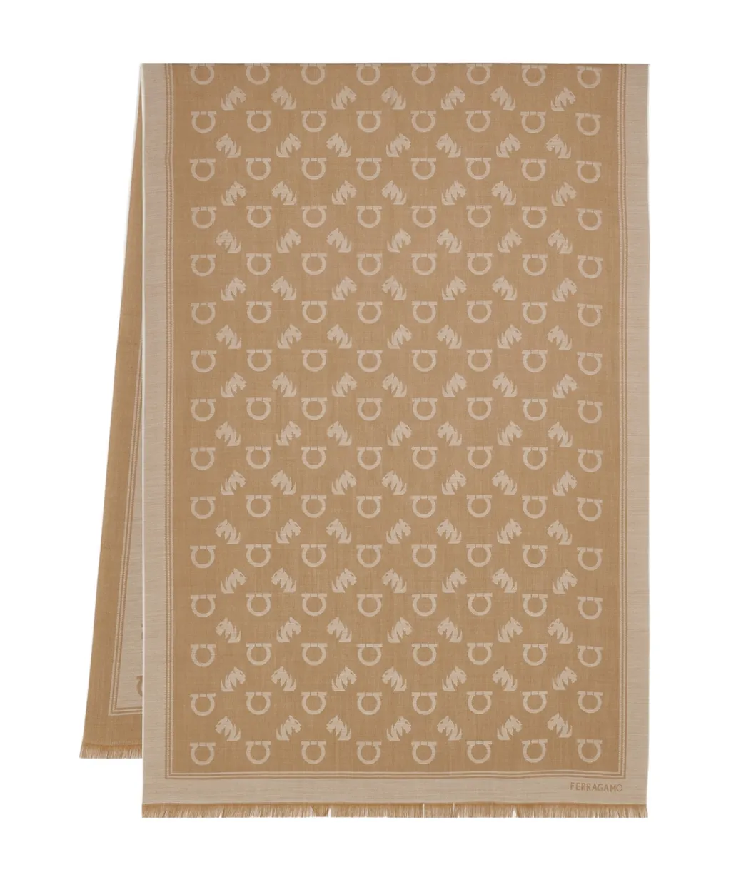 Ferragamo Jacquard Feline Motif Stole