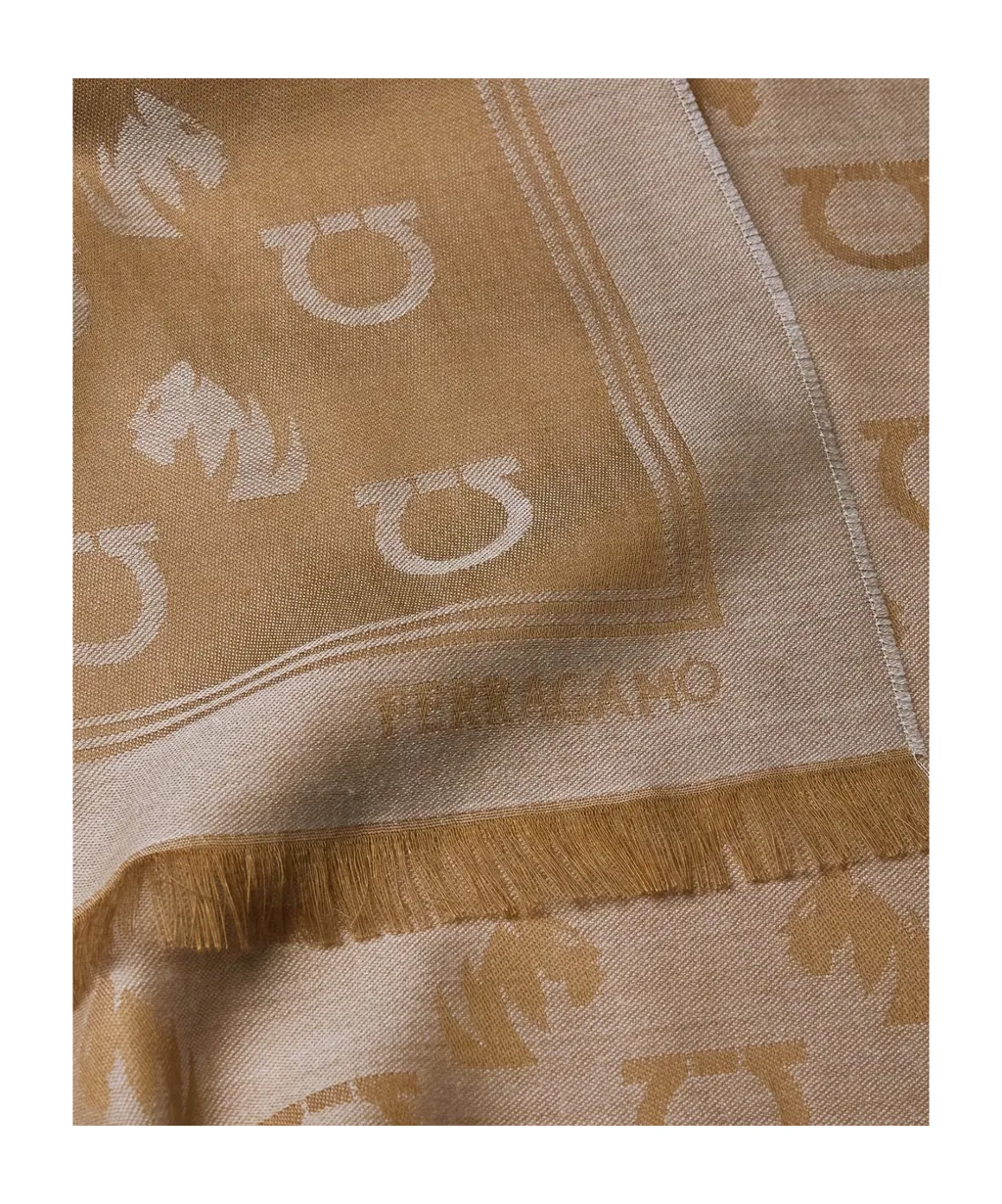 Ferragamo Jacquard Feline Motif Stole
