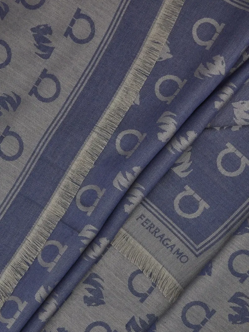 Ferragamo Jacquard Feline Motif Stole