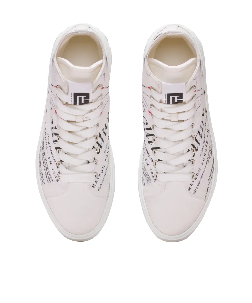 B-Court High-Top Trainers With Balmain Beauty Print