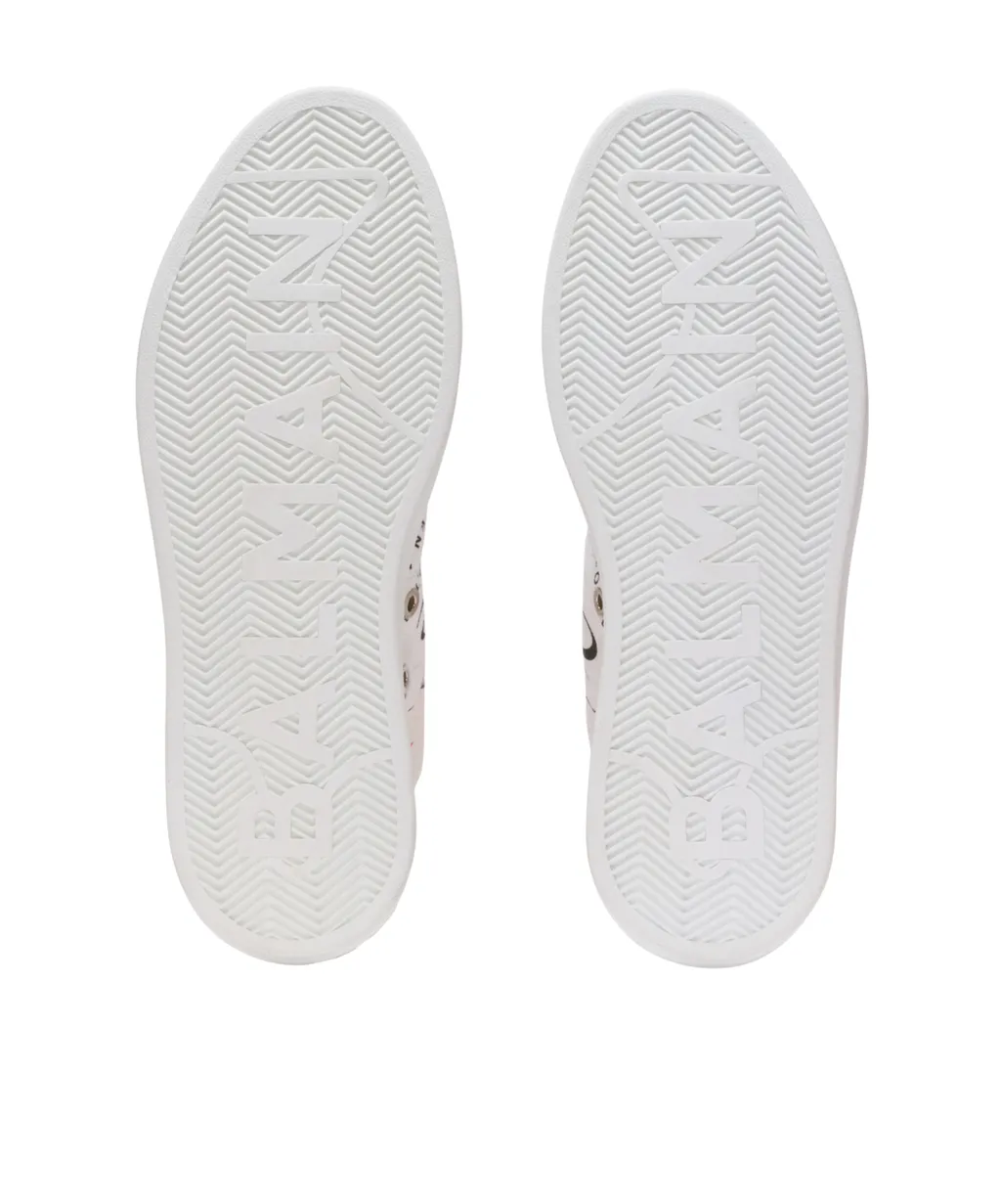 B-Court High-Top Trainers With Balmain Beauty Print