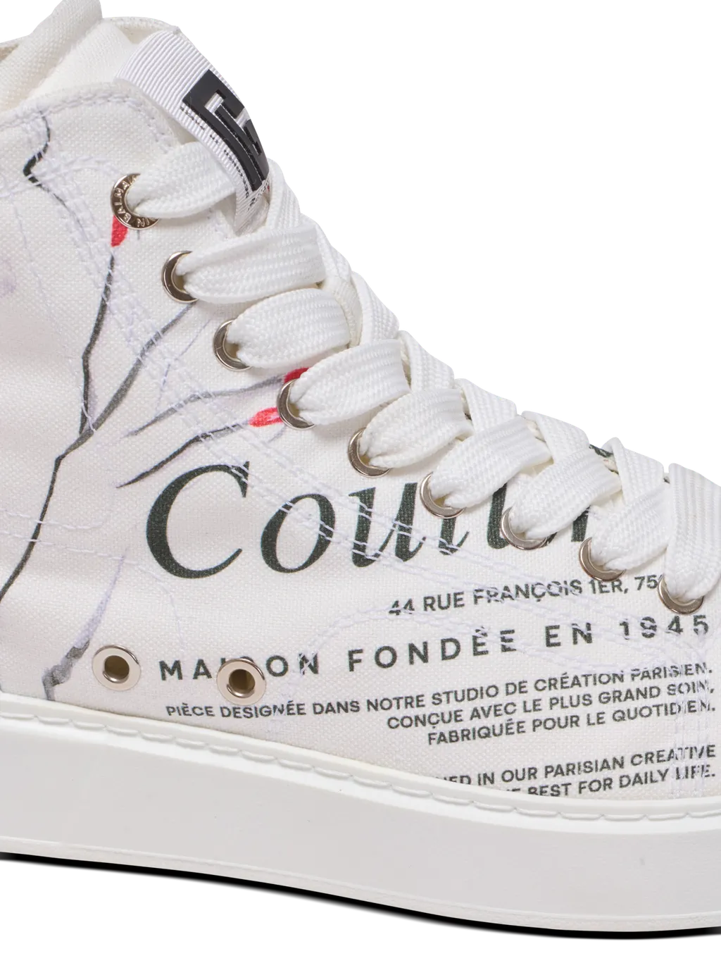 B-Court High-Top Trainers With Balmain Beauty Print