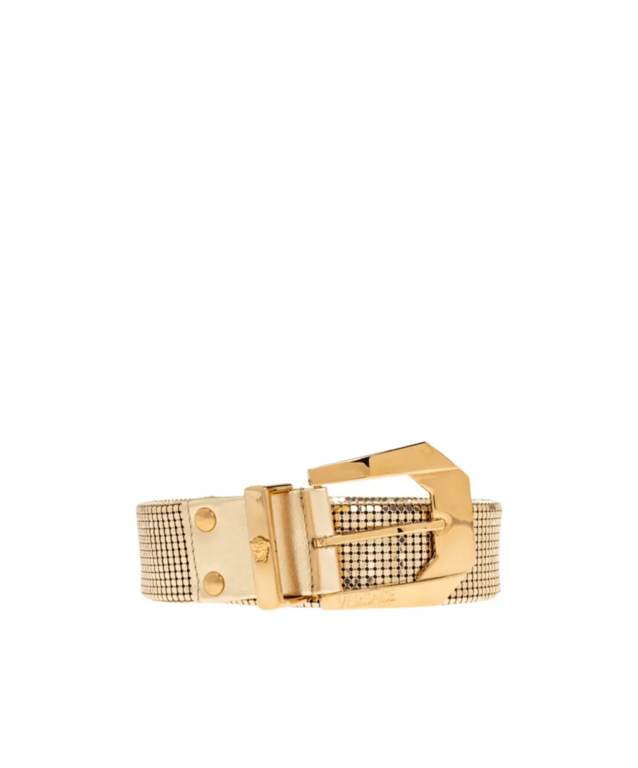 Versace Logo-Engraved Buckle Belt