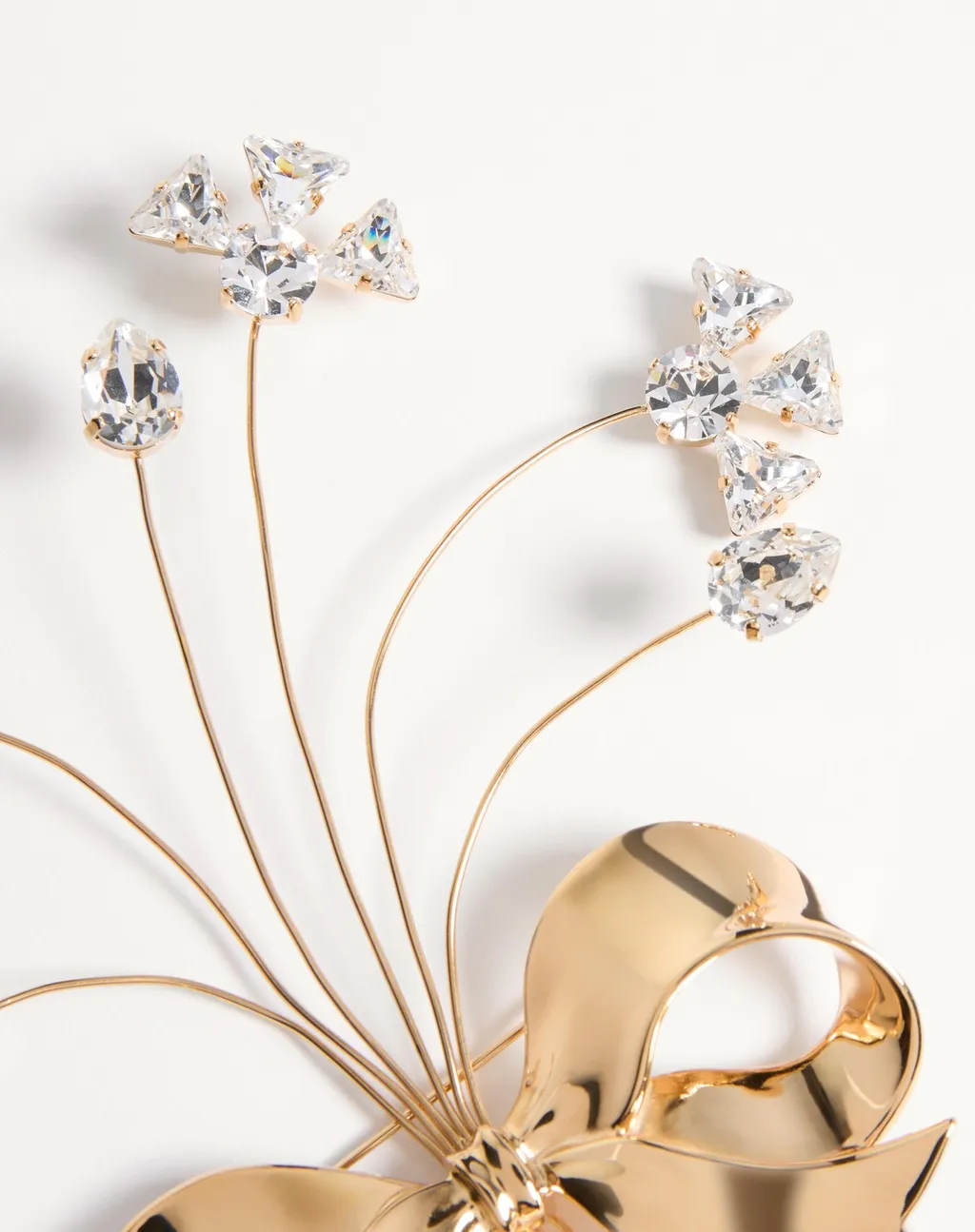 Papier Floral Brooch In Metal, Pearl And Swarovski® Crystals